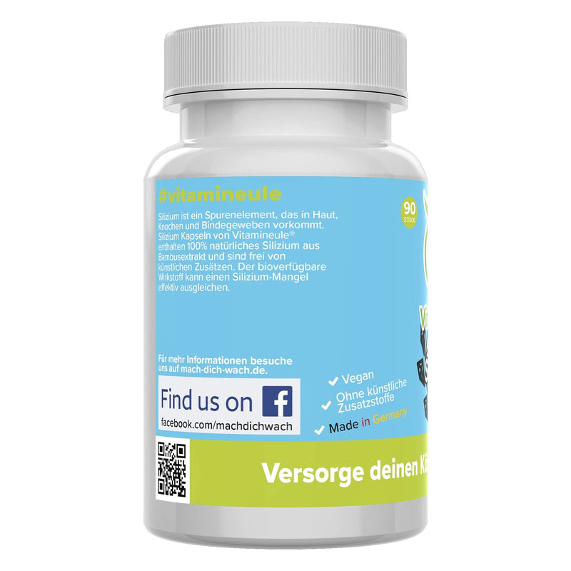 Silicon capsules - high dosage - 100mg silicon from bamboo extract - quality from Germany - laboratory tested - vegan - natural - without additives - silica capsules instead of tablets - Vitamineule® - NewNest Australia