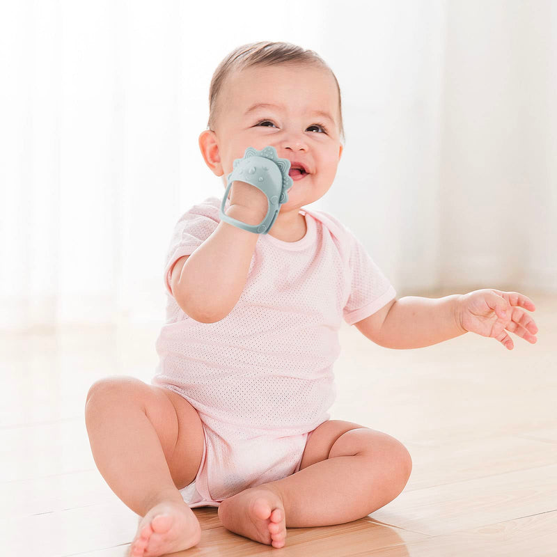 Baby Teething Toys For 3+ Months, Baby Crouching Toys For Suction Needs, Easy-To-Arouse Shapes With Soft Texture For Sensory Exploration And Itch Relief During Child'S Play Olive&Dusty Blue&Mango - NewNest Australia