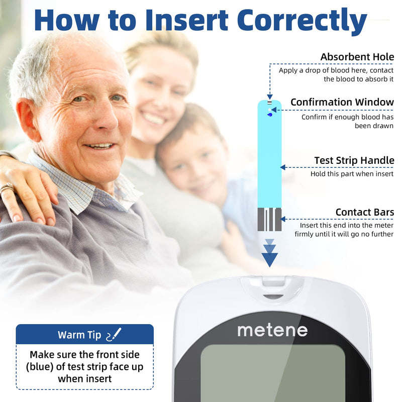 Metene TD-4116 Blood Glucose Test Strips, 100 Count Blood Sugar Test Strips for Diabetes, Use with metene TD-4116 Blood Glucose Monitoring System Only - NewNest Australia