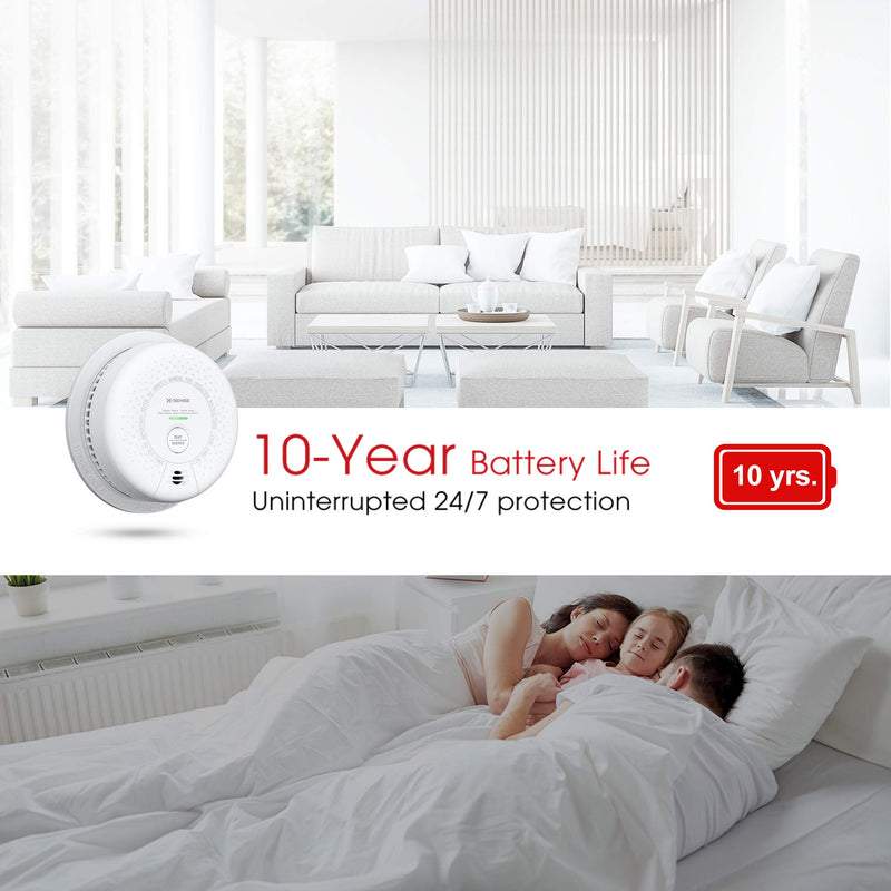 X-Sense 10-Year Battery (Not Hardwired) Combination Smoke and Carbon Monoxide Detector Alarm, Dual Sensor Smoke CO Alarm Complies with UL 217 & UL 2034 Standards, Auto-Check, SC03 1-Pack - NewNest Australia