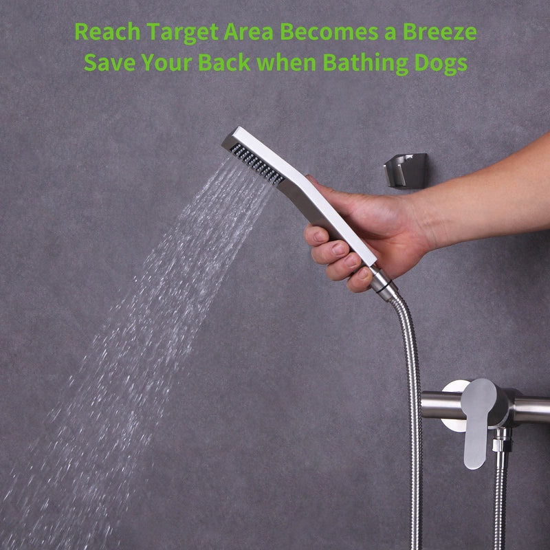 Shower Hose Brushed Nickel 59", Angle Simple Stainless Steel Replacement Shower Head Hose, Flexible Hand Held Shower Sprayer Hose, 1/2" IPS 59 Inch Brushed Steel - NewNest Australia