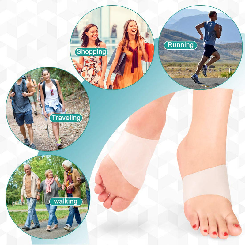 Arch Support Gel Pads for Plantar Fasciitis, Soft Silicone Arch Sleeves with Padded Cushions, Arch Support Inserts for Flat Feet, Fallen Arches, Reduce Foot or Heel Pain Relief ( 2 Pairs ) - NewNest Australia