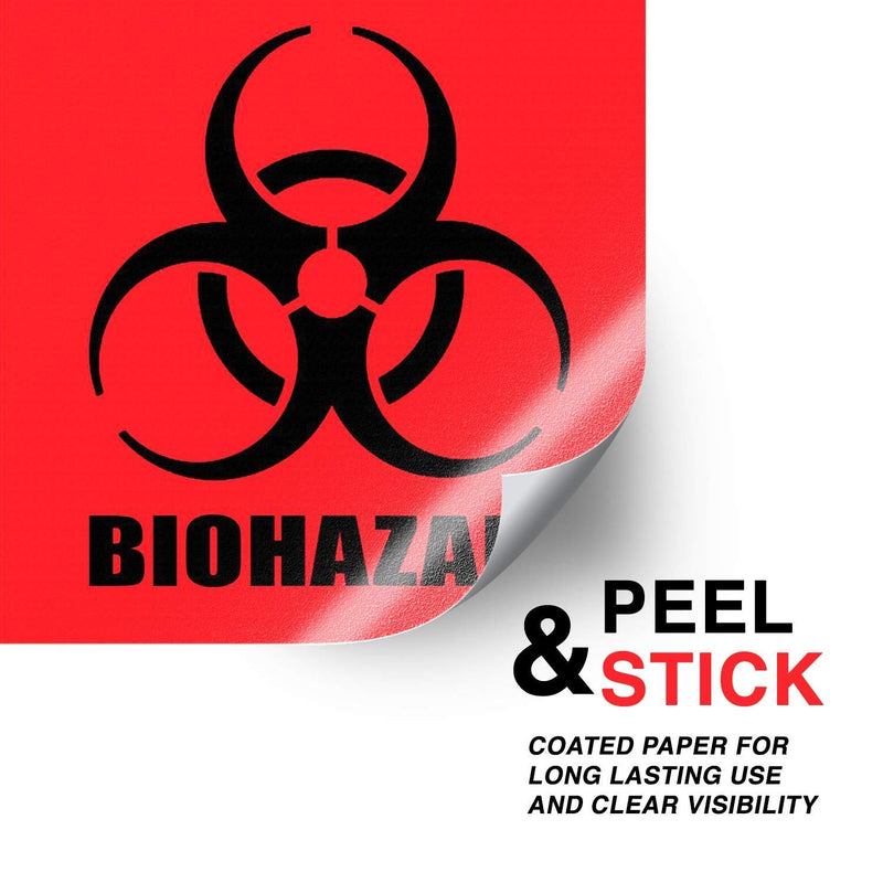 Biohazard Stickers Sign 4" X 4" Waterproof Biohazard Warning Label，Use for Hospitals and Industrial (20/Pack） 20PCS - NewNest Australia