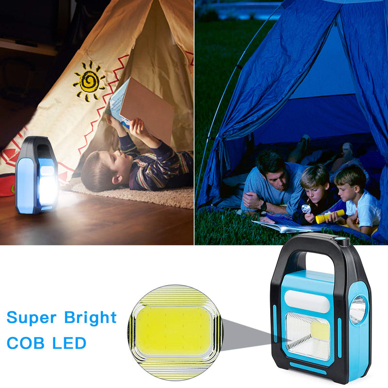 1 Pack 3 IN 1 Solar USB Rechargeable Brightest COB LED Camping Lantern, Charging for Device, Waterproof Emergency Flashlight LED Light - NewNest Australia