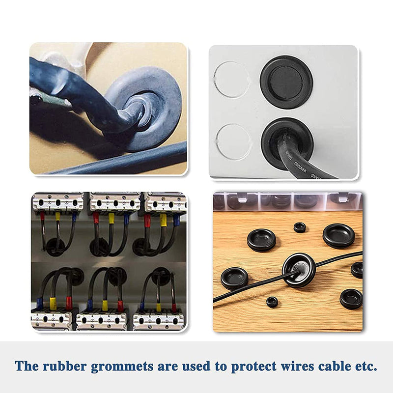 Vrupin 188 Pieces Closed Rubber Grommet Firewall Solid Closed Hole Plug Assortment Kit for Wire Electrical Appliance Plumbing - NewNest Australia