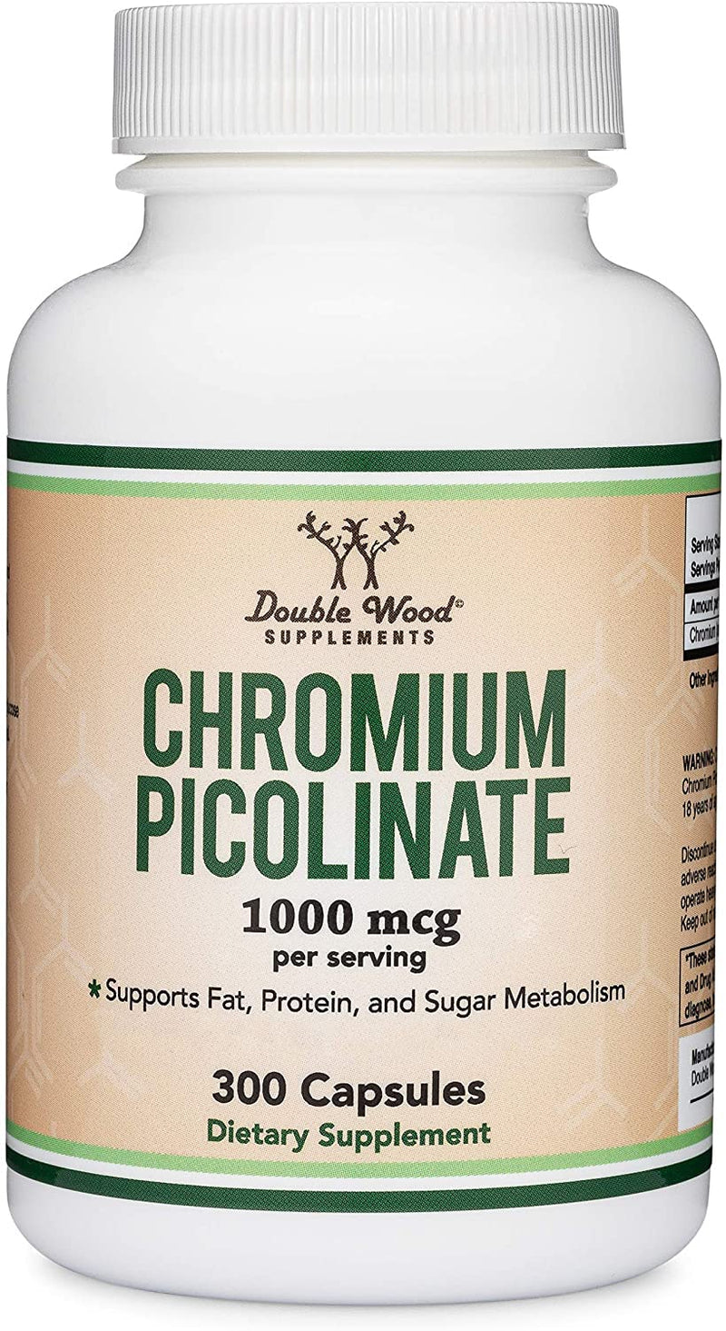 Chromium Picolinate 1000mcg for Healthy Weight Management (High Absorption and Bioavailability) (300 Vegan Safe Capsules, Non-GMO, Gluten Free, Manufactured in The USA) by Double Wood Supplements - NewNest Australia