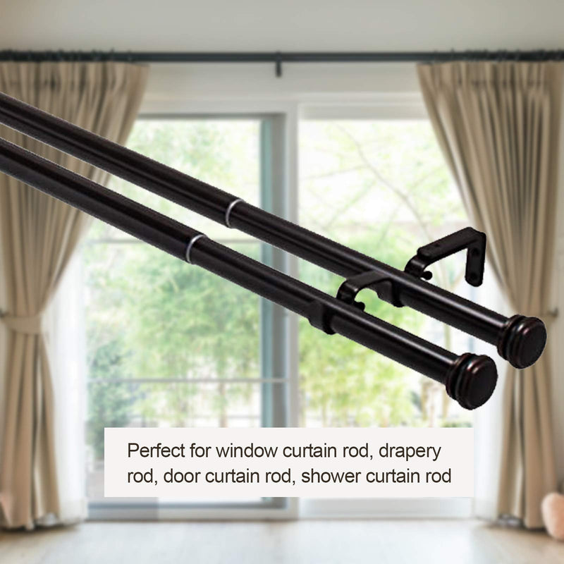 NewNest Australia - ZOEYES 8 Pack Heavy Duty Double Curtain Rod Brackets for 1 and 5/8 Inch Rod, Wall Mount Curtain Rod Holders for Curtain Rods and Drapery Rod, Black 