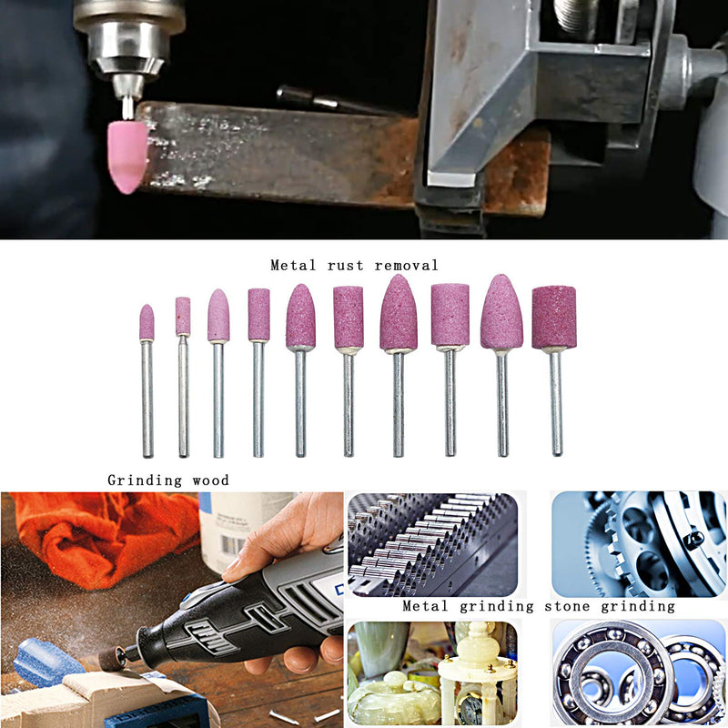 NIUPIKA Grinding Stone Bits Abrasive Wheels Grind Rotary Tool Accessories Drill Bit Wood Carving Engraving Kit 3mm Mandrel 20 Pieces - NewNest Australia