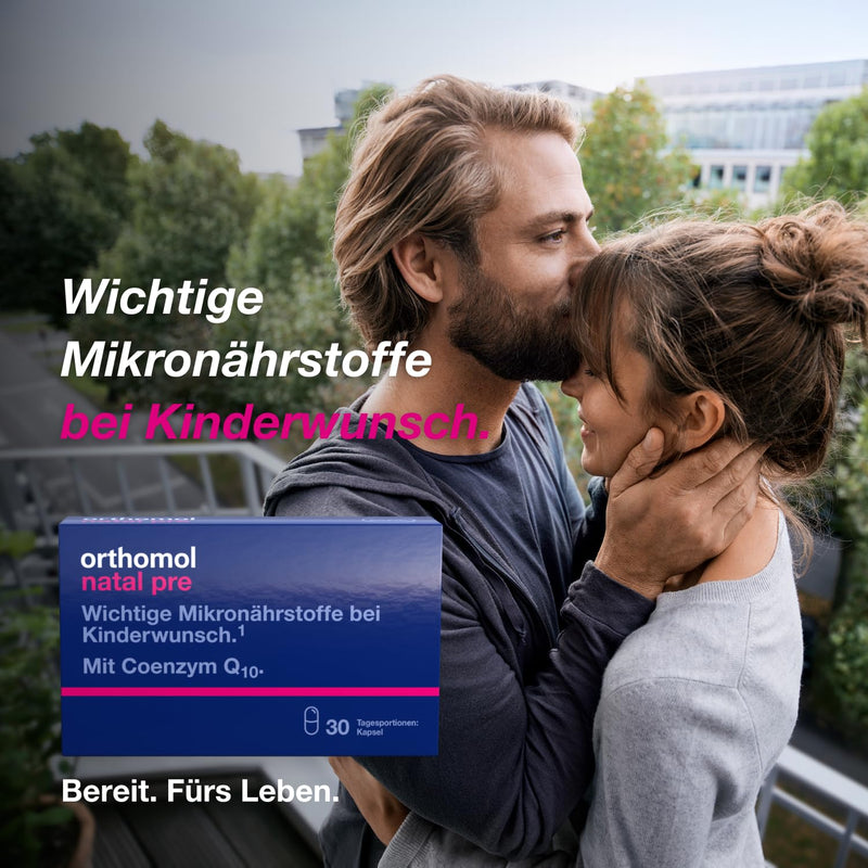 Orthomol Natal pre for women who want to have children - with vitamin B12, folic acid and zinc - support fertility - capsules of 30 x daily portions - NewNest Australia