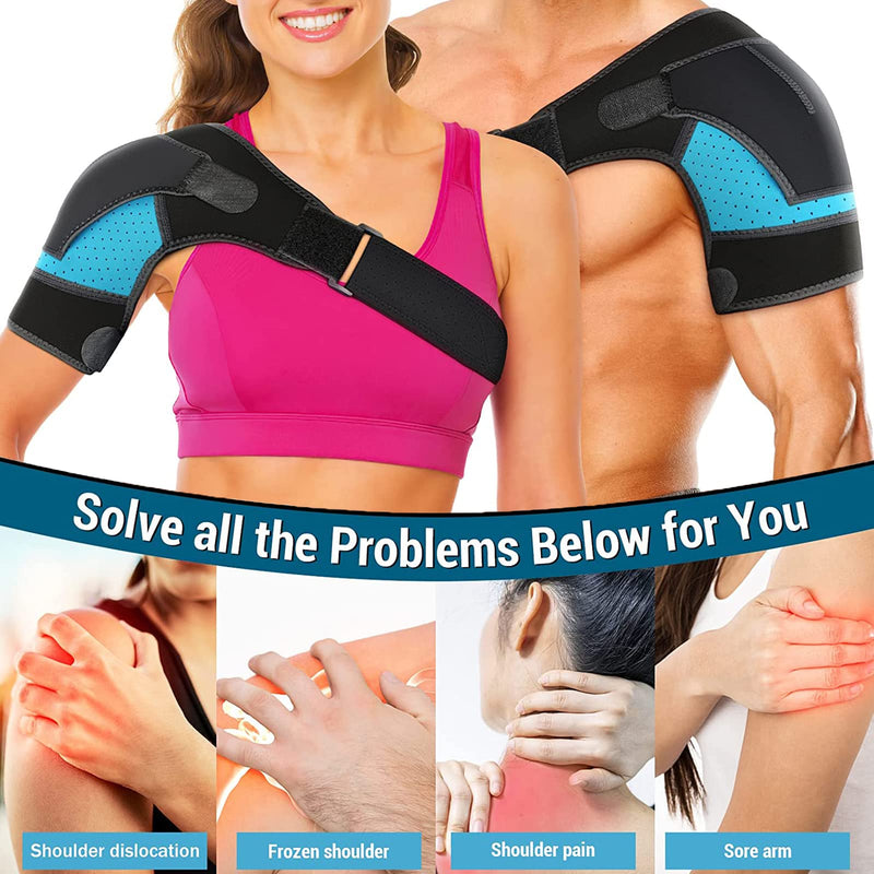 Shoulder Brace Neoprene Shoulder Support Bandage Adjustable Shoulder Support Bandage Shoulder Support Arthritic Shoulder Dislocation Unisex Fits Both Left Or Right Shoulder (Blue) - NewNest Australia