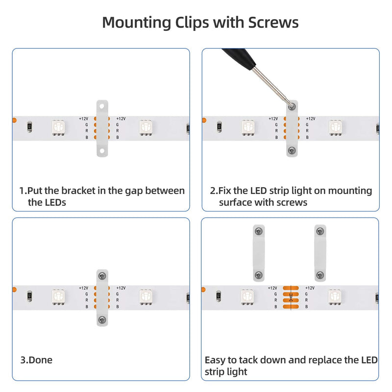 LED Strip Light Connector Kit, Led Strip Accessories Set for 5050 4 Pin 10mm RGB Led Light Strips with Connectors Clips and Tools - NewNest Australia