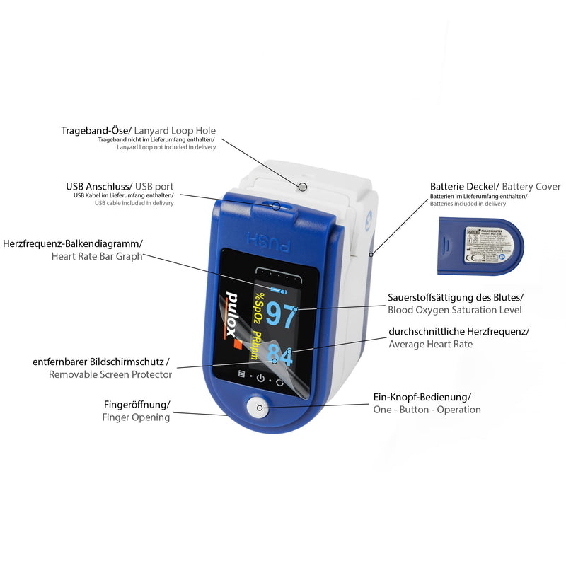 Pulse oximeter Pulox PO-250 with LCD color display, software and accessories - NewNest Australia