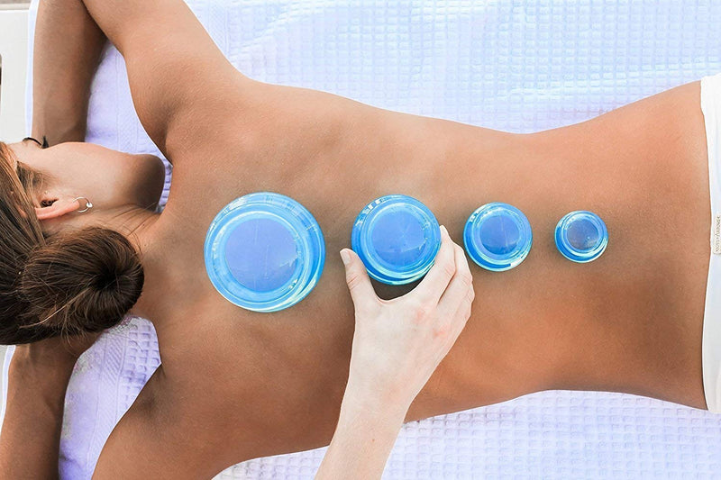 Lure Essentials Edge Cupping Set – Ultra Clear Blue Silicone Cupping Therapy Set for Cellulite Reduction and Myofascial Release - Massage Therapists and Home Use (Set of 4, Blue) 4 Piece Assortment - NewNest Australia