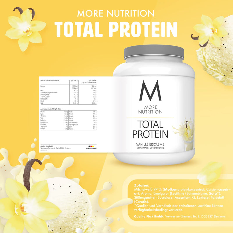 MORE NUTRITION Total Protein - Vanilla Ice Cream - 600g 600g (Pack of 1) - NewNest Australia