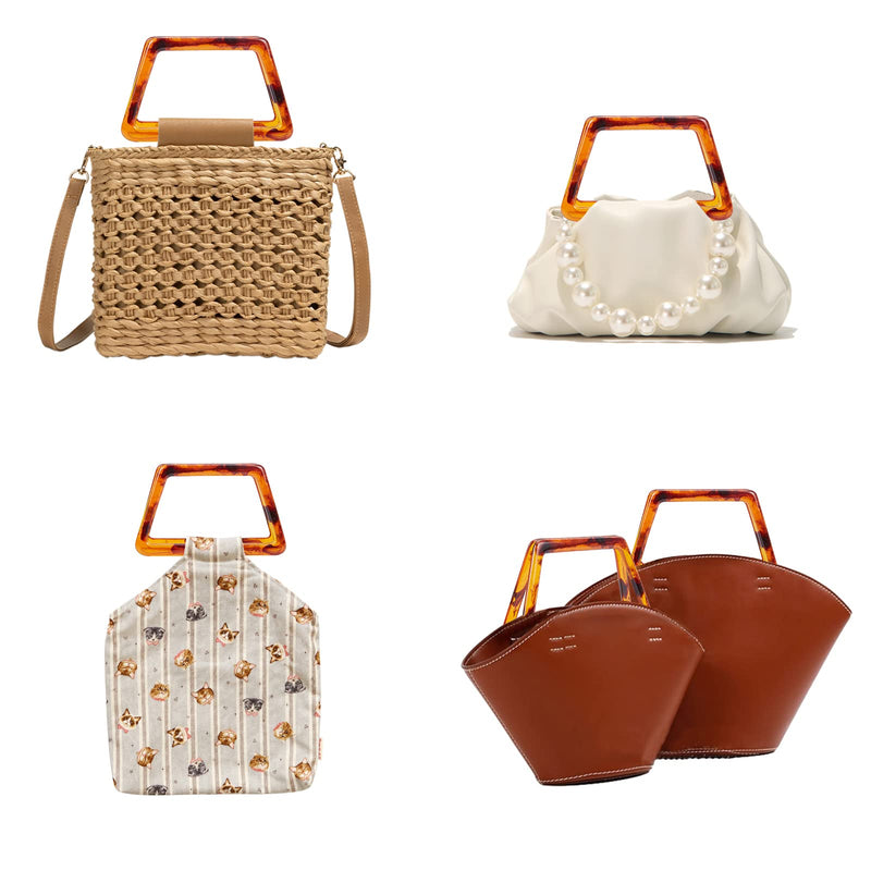 PH PandaHall 4pcs Trapezoid Bags Handles Decorative Handbag Handle Purse Handles Replacement for Handmade Beach Bag Handbags Straw Bag Crocheted Purse Making - NewNest Australia