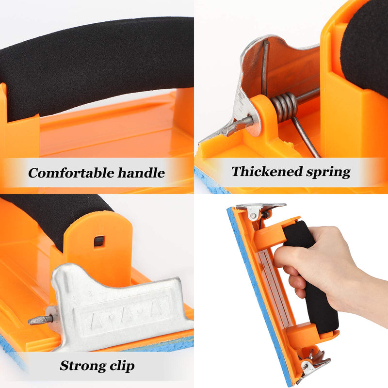 Katfort Hand Sander Block, Drywall Hand Sander with Spong Handle, Perfect for 9 x 3.6 inch Sandpaper for Drywall Wood Metal Polishing - NewNest Australia