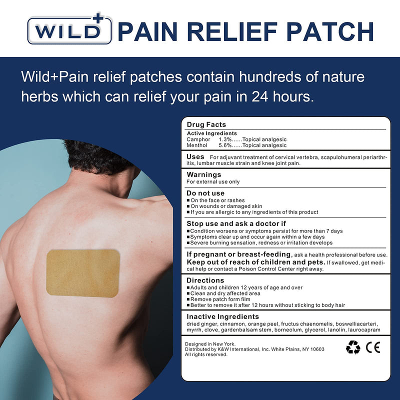 WILD+ Pain Relief Patch, 12PCS Joint Heat Patches Max Strength Promote Blood Circulation, Back Arthritis Pain Relief Plaster Heat Pads Pain Relieving for Neck/ Shoulder/ Knee/ Muscles Pain - NewNest Australia