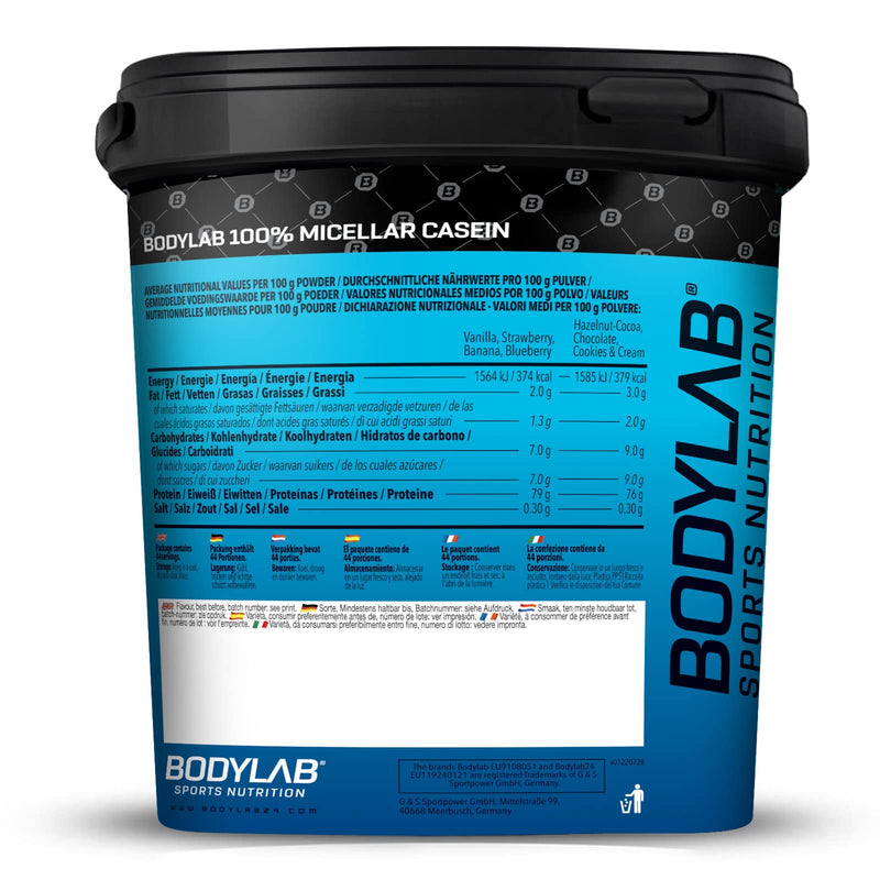 Bodylab24 Casein Micellar Chocolate 1750 G, 100% Pure Casein, Rich In Bcaa Amino Acids, Long Saturation, Supports Muscle Building And Maintenance, Ideal During A Protein Diet - NewNest Australia
