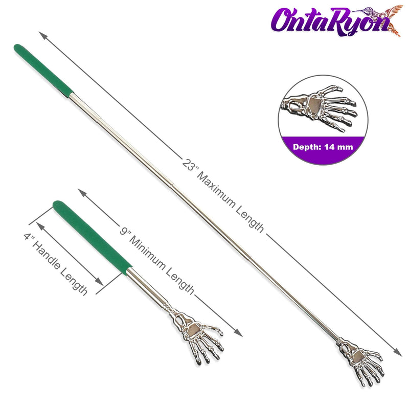 OntaRyon Telescopic Back Scratcher | Novelty Gifts for Men & Women | Portable Handheld Massage Stick | Small Stocking Fillers for Adults | Unusual & Funny Massager (Green) Green - NewNest Australia