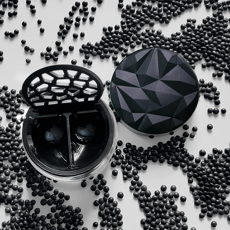 Lensbix contact lens case Geometric. Adult accessory with futuristic 3D lid design. The stylish gift for anyone who likes to wear lenses. (No19 Black) No19 Black - NewNest Australia