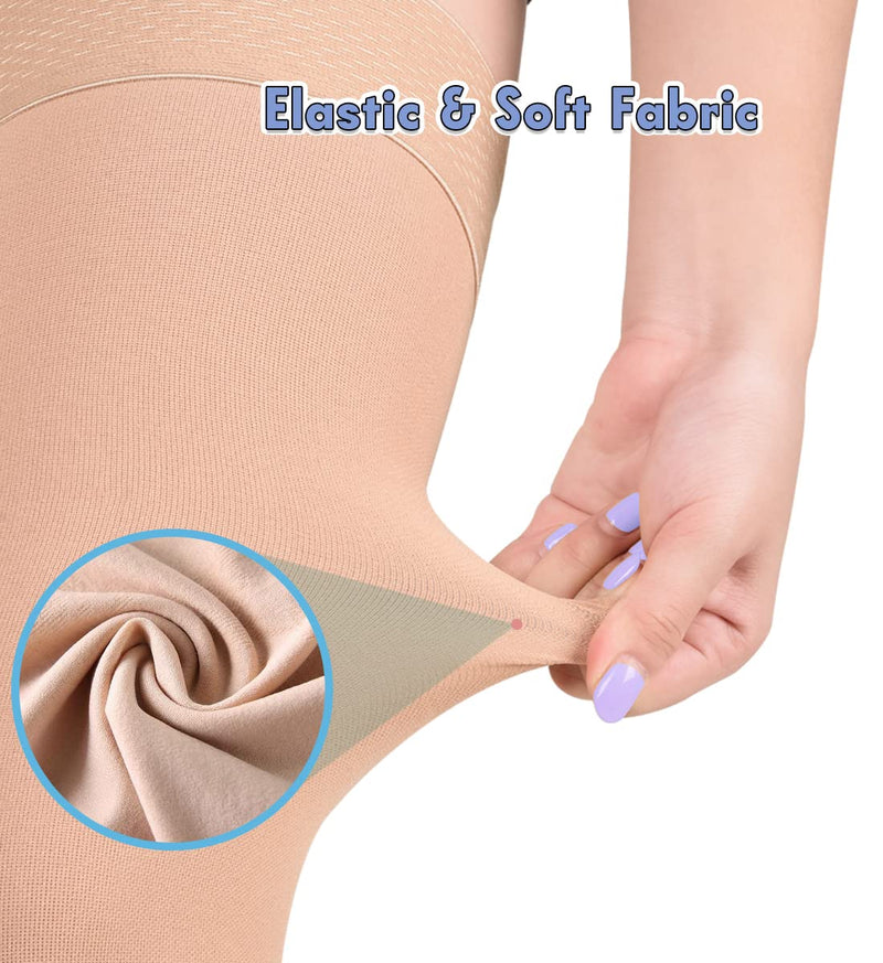 SKYFOXE Medical Thigh High Compression Stockings 20-30 mmHg for Women & Men Firm Suppport Circulation with Silicone Dot 1-footless Beige Small - NewNest Australia