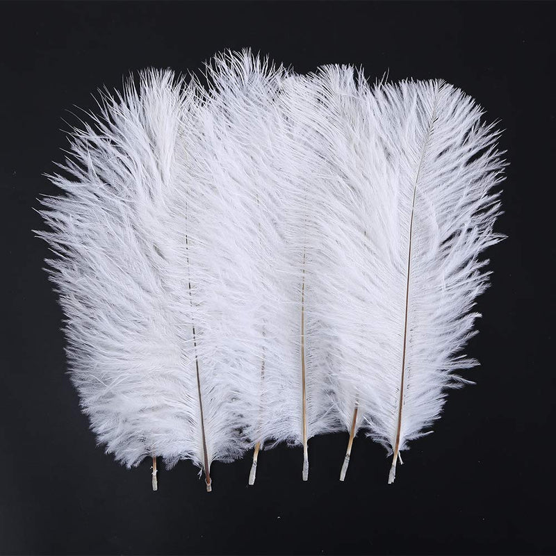 16-18 inches (40~45cm) Real Natural Ostrich Feathers Bulk White,Great Decorations for Christmas Halloween Home Party Wedding Centerpieces (10) White 10pcs - NewNest Australia
