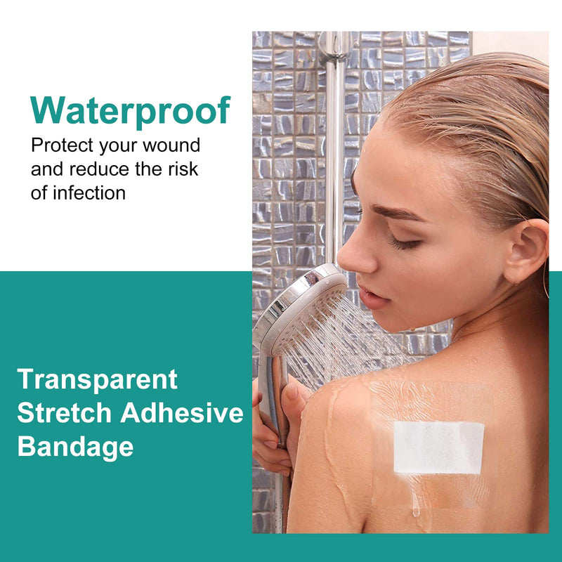 Shower Plasters, Pack Of 20 Foil Dressings, 12 X 15 Cm Waterproof Plasters, Tattoo Aftercare Waterproof Adhesive Bandage, Tattoo Film Healing, Transparent Bandage For Anti-Allergic, Sports, Showers - NewNest Australia