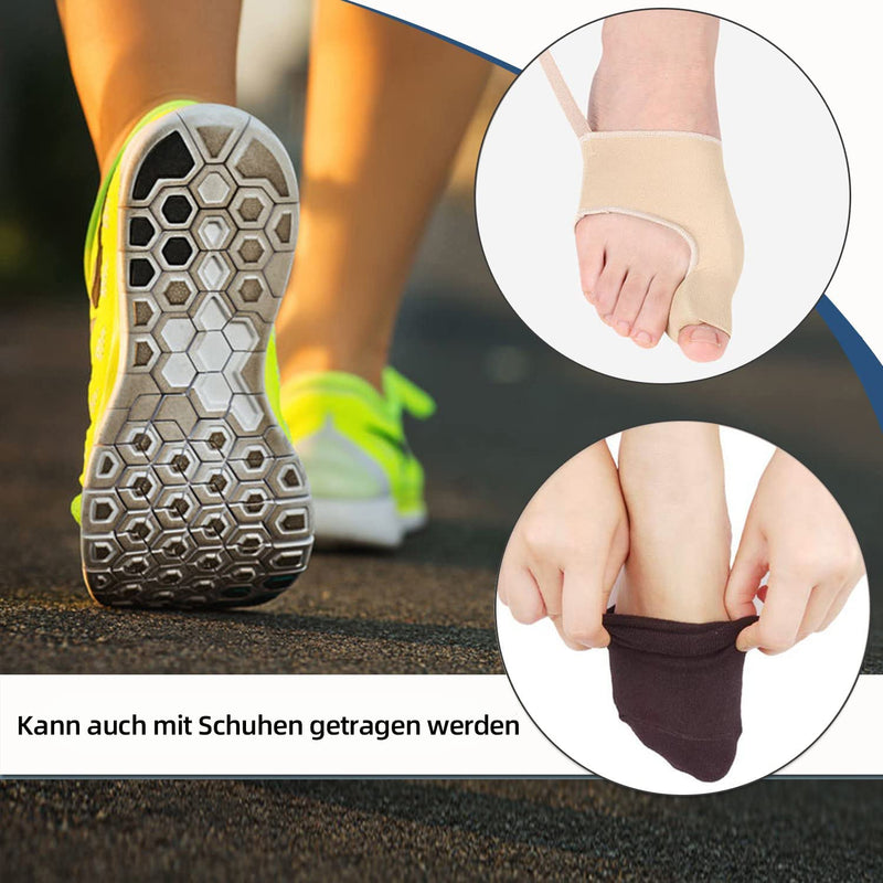 Eures Pack of 6 Hallux Valgus Toe Separators with Bunion Protection, Correction Bandage Socks Bunion Corrector with Anti-Slip Belt and Gel Pads (Black) Pack of 6 Black - NewNest Australia