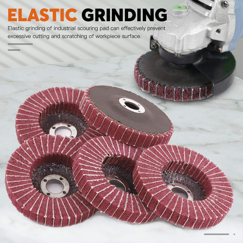 Rustark 6 Pcs 4"Nylon Fiber Flap Disc Abrasive Flap Wheel Scouring Pad Grinding Wheels for Angle Grinder, Sanding Buffing Pads, Nylon Polishing Discs for Marble Wood Metal (240 Grit) 240 Grit - NewNest Australia