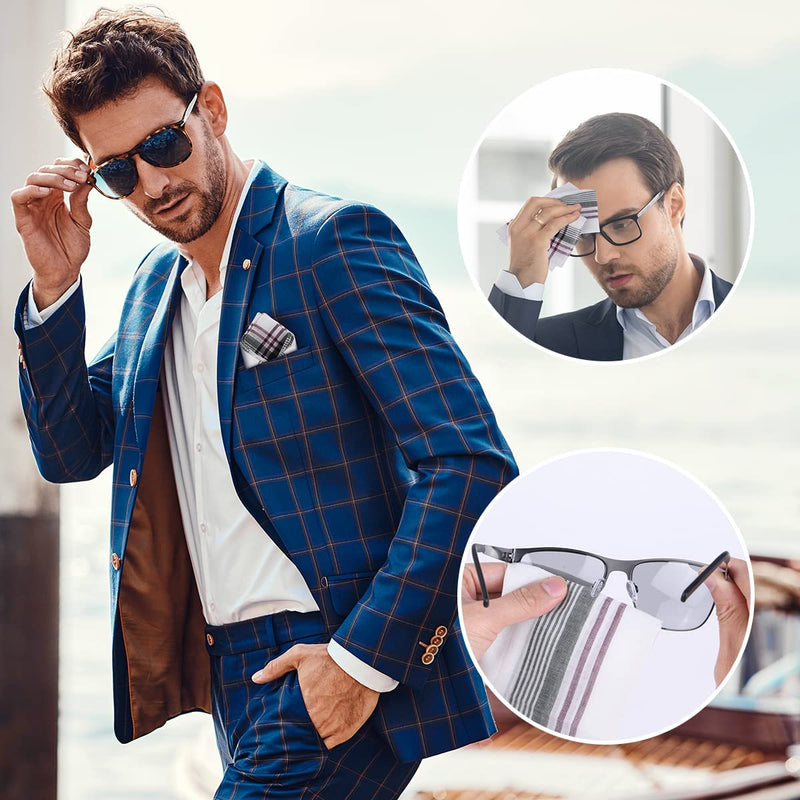 URAQT Men's Handkerchiefs, 12 Pack Soft Gents Hankies Set, Mens Premium Handkerchiefs Assorted Pocket Square Hankies for Men and Women, Classic Hankie for Grooms, Weddings, Prom, Celebration, Party - NewNest Australia