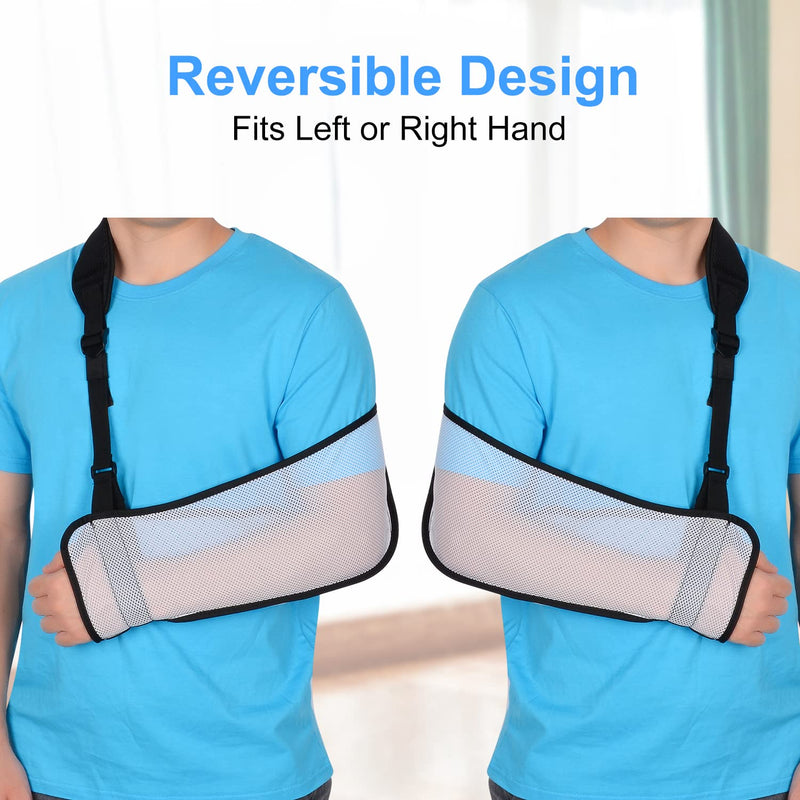 supregear Mesh Arm Sling, Adjustable Lightweight Comfortable Shoulder Arm Immobilizer Sling Breathable Right Left Shoulder Stabilizer Support for Injured Arm Elbow Wrist Hand (White) White - NewNest Australia