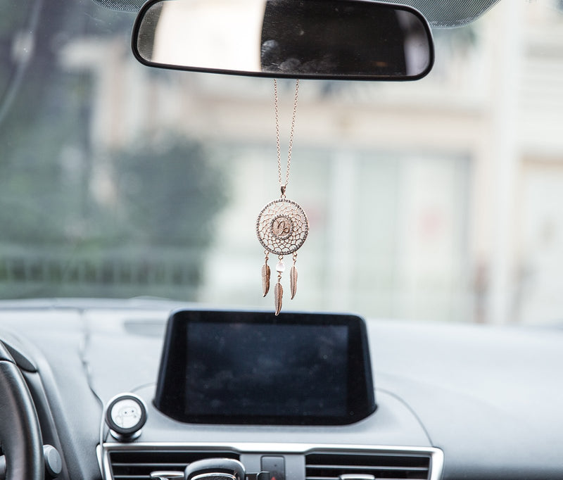 NewNest Australia - Boltz Mini Zodiac Capricorn Sign Dream Catcher Car Charm Rear View Mirror Accessories, Boho Dangling Feather Tassel Bead Pendant Constellation Ornament Wall Hanging Home Decoration (Capricorn-2) 