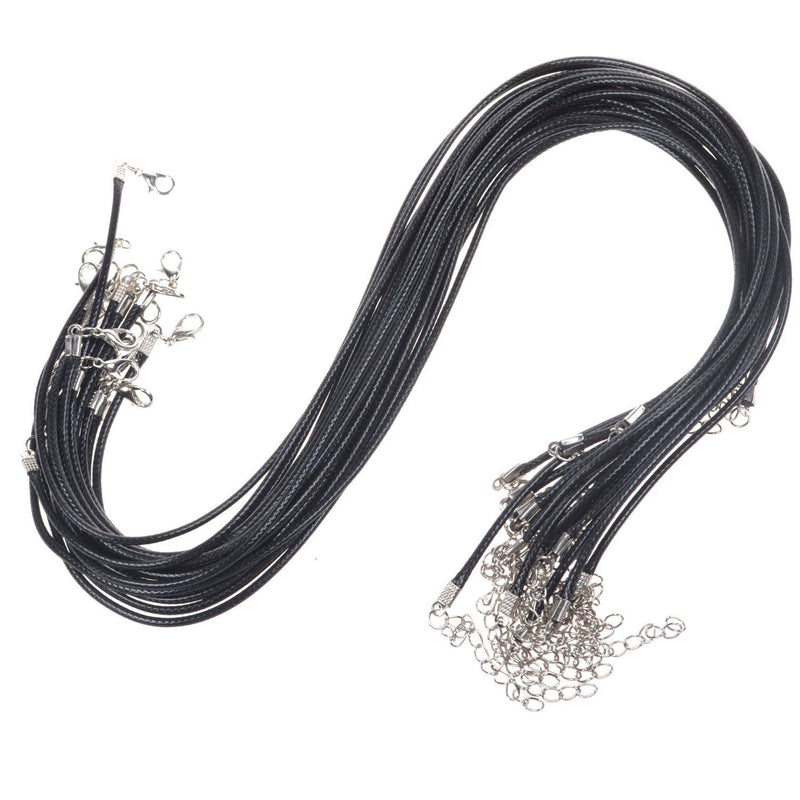 yueton 20pcs Black and Brown DIY Jewelry Making Imitation Leather Necklaces Cord, Leather Strap String with Lobster Clasp - NewNest Australia