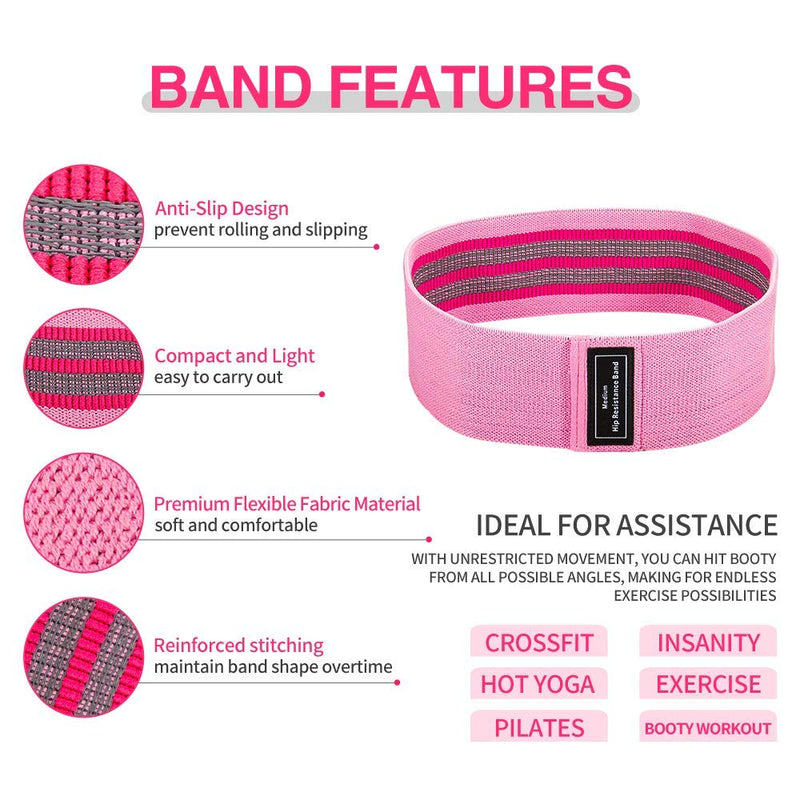 Resistance Bands [Set of 3], Fabric Resistance Hip Bands Set with 3 Resistance Levels for Hips & Glutes,Workout Booty Bands for Women and Men, Great for Strength Training,Yoga,Pilate,Fitness - NewNest Australia