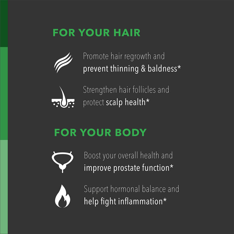 Saw Palmetto Gummies Hair Growth Supplement for Women and Men to Assist Reversal of Balding & Hair Thinning by Blocking DHT Receptors | Vegan Gummies - NewNest Australia