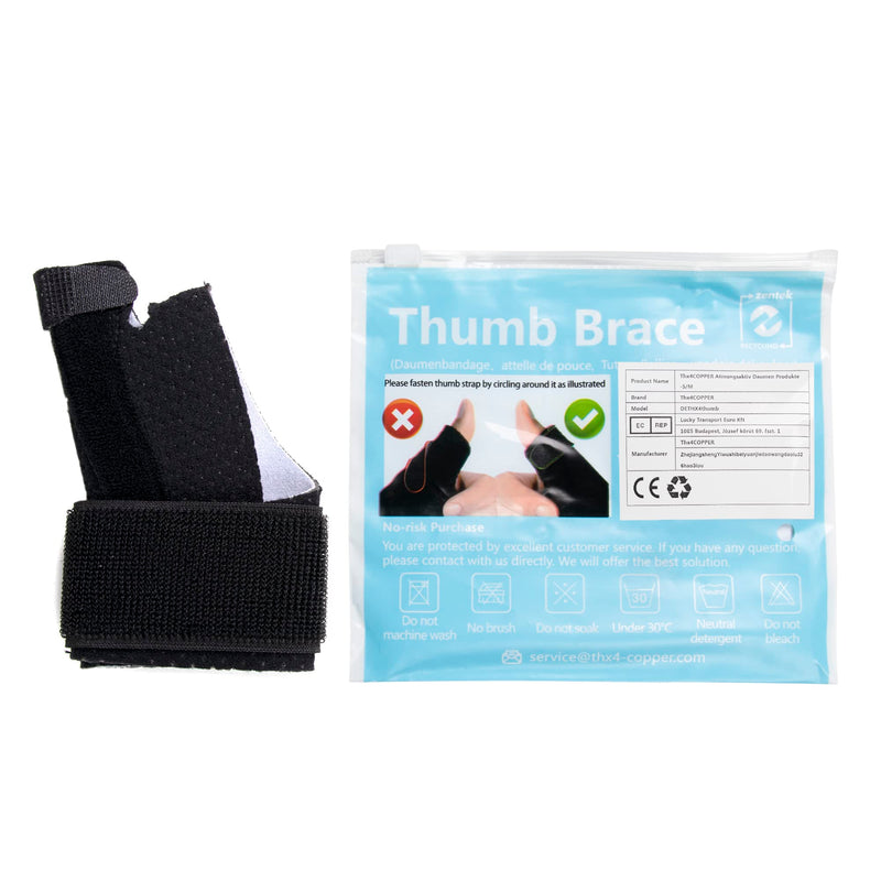 Thx4COPPER Reversible thumb splint and wrist bandages, suitable for relieving the thumb, thumb joint stabilized for arthritis, tendonitis- S/MS/M (pack of 1) black 1 - NewNest Australia