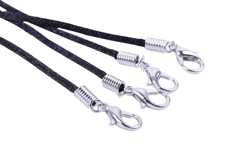 KONMAY 50pcs Black Satin Silk Necklace Cord 2.0mm/18'' with 2'' Extension Chain Lead&Nickel Free 18'' - NewNest Australia