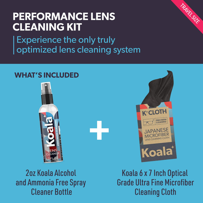 Koala Eyeglass Lens Cleaner Spray Kit | American Made | 2 Ounces + 1 Koala Cloth | Streak and Alcohol Free | Carefully Engineered Glasses Cleaner | Safe for All Lenses 2 Piece Set - NewNest Australia