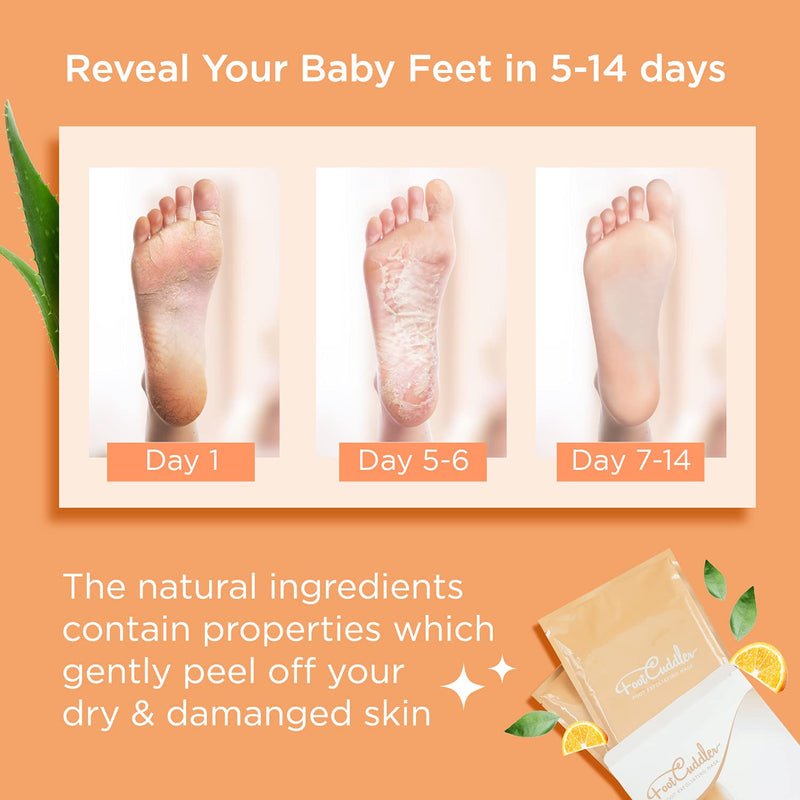 2 Pairs Exfoliating Foot Peel Mask - Repair Heels & Removes Dry Dead Skin for Soft Baby Feet - Foot Peeling Mask - Aloe Vera Gel Foot Mask, Booties Socks For Men & Women - Feet Hard Skin Remover - NewNest Australia