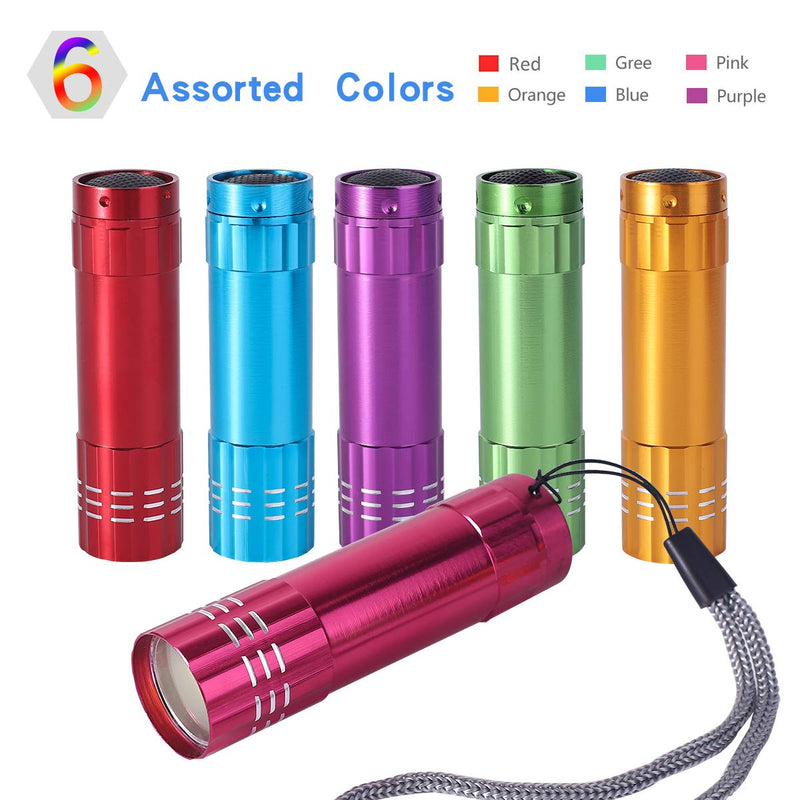 KunHe Small Mini LED Flashlight Pack of 6 COB Flashlights for Kids 100 Lumen With Battery - NewNest Australia