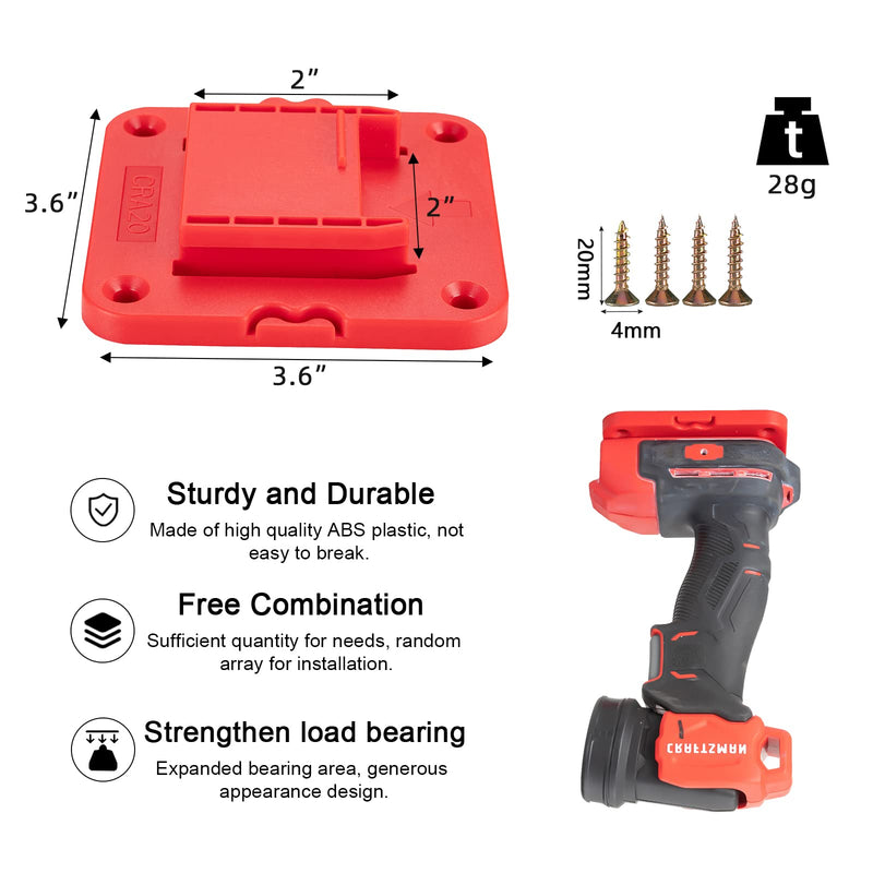 5 Packs Tools Drill Mount Holder, Fit for V20 Craftsman 20V Li-ion Drill Tools Holder Dock Hanger with 20 Screws(No Tool) - NewNest Australia
