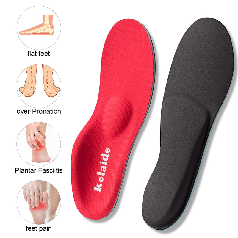 Orthotic Insoles, High Arch Support Soft Insert for Flat Feet, Plantar Fasciitis, Feet Pain, Foot Valgus, Over Pronation, Walking Fit Insoles for Men and Women UK-9-280mm Red - NewNest Australia
