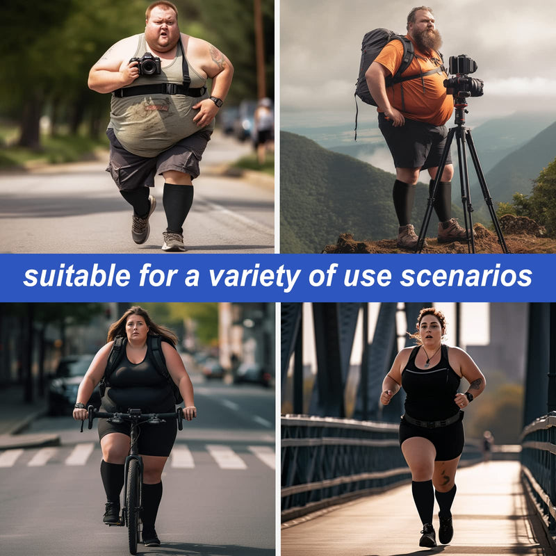 PUTUO Plus Size Compression Sock For Men and Women: Graduated Compression Stockings for Support Flight Travel Running Pregnancy Sports Edema Nurses Athletic 20-30 mmHg 1Pairs Black 3XL - NewNest Australia