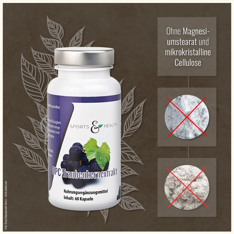 OPC capsules very high dosage with certificate with 500 mg grape seed extract and 350 mg pure OPC Pro vegan capsule as a 2 month supply 60 pieces (pack of 1) - NewNest Australia