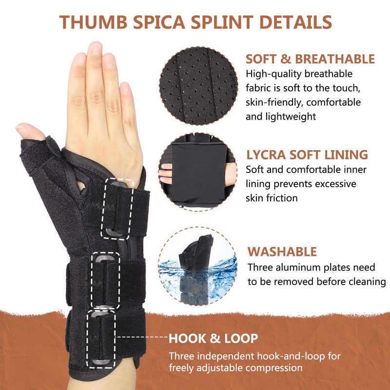 Thumb and Wrist Support, Thumb Spica Splint, Thumb Splint for Trigger Thumb, Wrist Support Brace for De Quervain's Tenosynovitis, Arthritis, Sprained, Scaphoid Fracture, Carpal Tunnel, Men and Women RIGHT L/XL - NewNest Australia