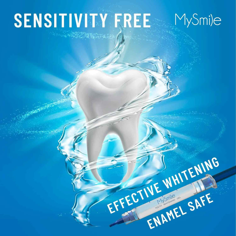 MySmile Teeth Whitening Kit with LED Light, 10 Min Non-Sensitive Fast Teeth Whitener with 3 Carbamide Peroxide Teeth Whitening Gel, Helps to Remove Stains from Coffee, Smoking, Wines, Soda, Food - NewNest Australia