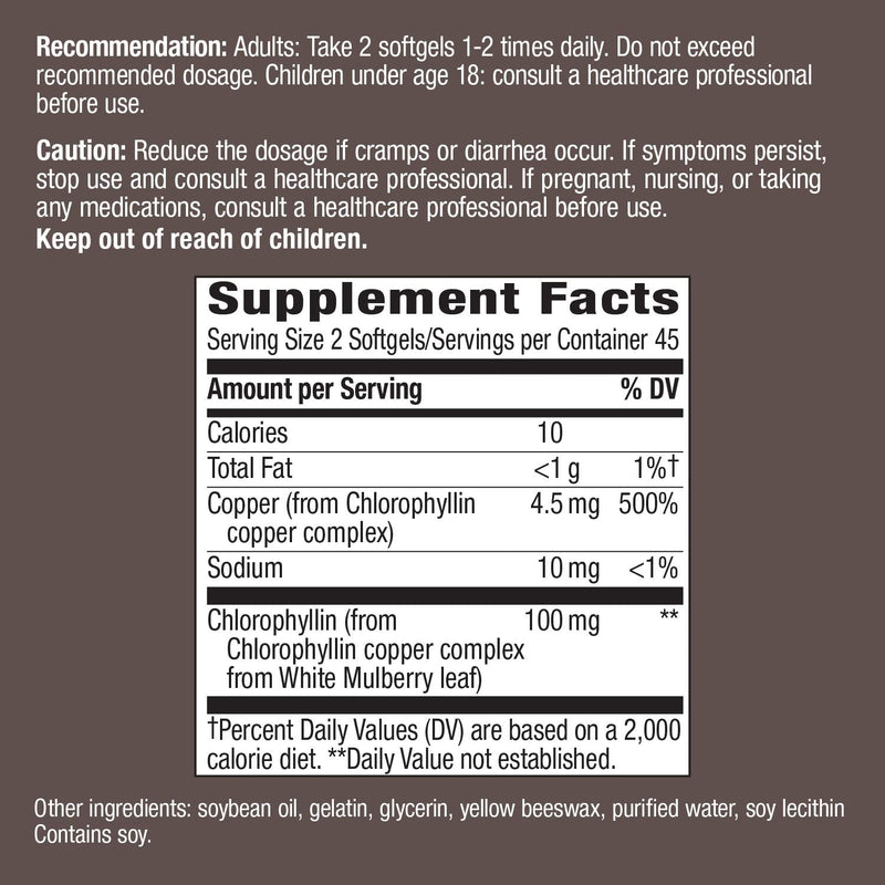 Nature's Way Chlorofresh; Internal Deodorant*; chlorophyll concentrate; 90 softgels - NewNest Australia