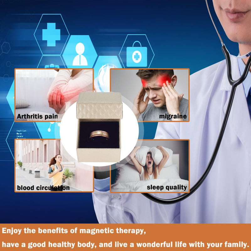 Yinox S925 Magnetic Therapy Arthritis Silver Ring, 3500 Gauss 4 Magnets, Effectively Relieves Arthritis Pain And Promotes Blood Circulation, 2.3 Inch Men And Women Can Wear Magnetic Ring Color A - NewNest Australia