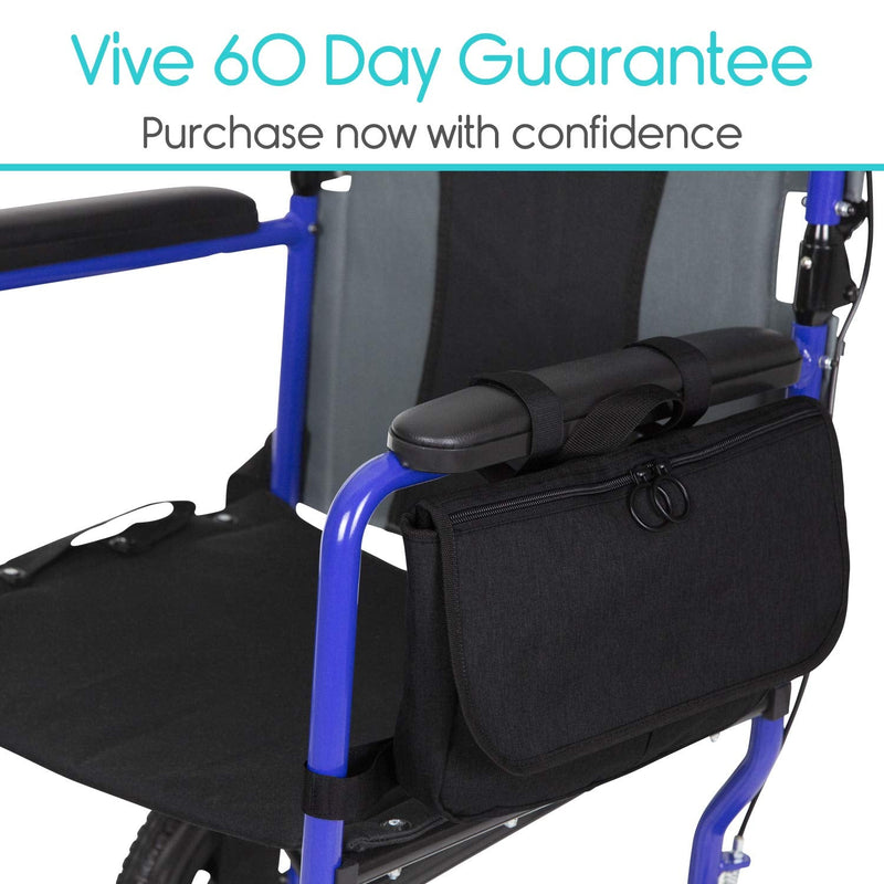 Vive Wheelchair Accessories Bag - Side Arm Rest Pouch for Rollator, Walkers, Power Wheel Chairs, Scooters - Storage Organizer for Elderly, Seniors, Adults - Lightweight, Heavy Duty - NewNest Australia