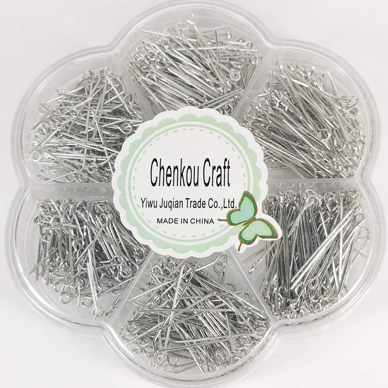 Chenkou Craft 700pcs Assorted of 7 Sizes Mix Eye Pins for Jewelry Making (Anti-Silver, Mix) Anti-silver - NewNest Australia